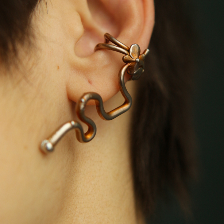 Cuff in silver, Hydrangea, фото 2